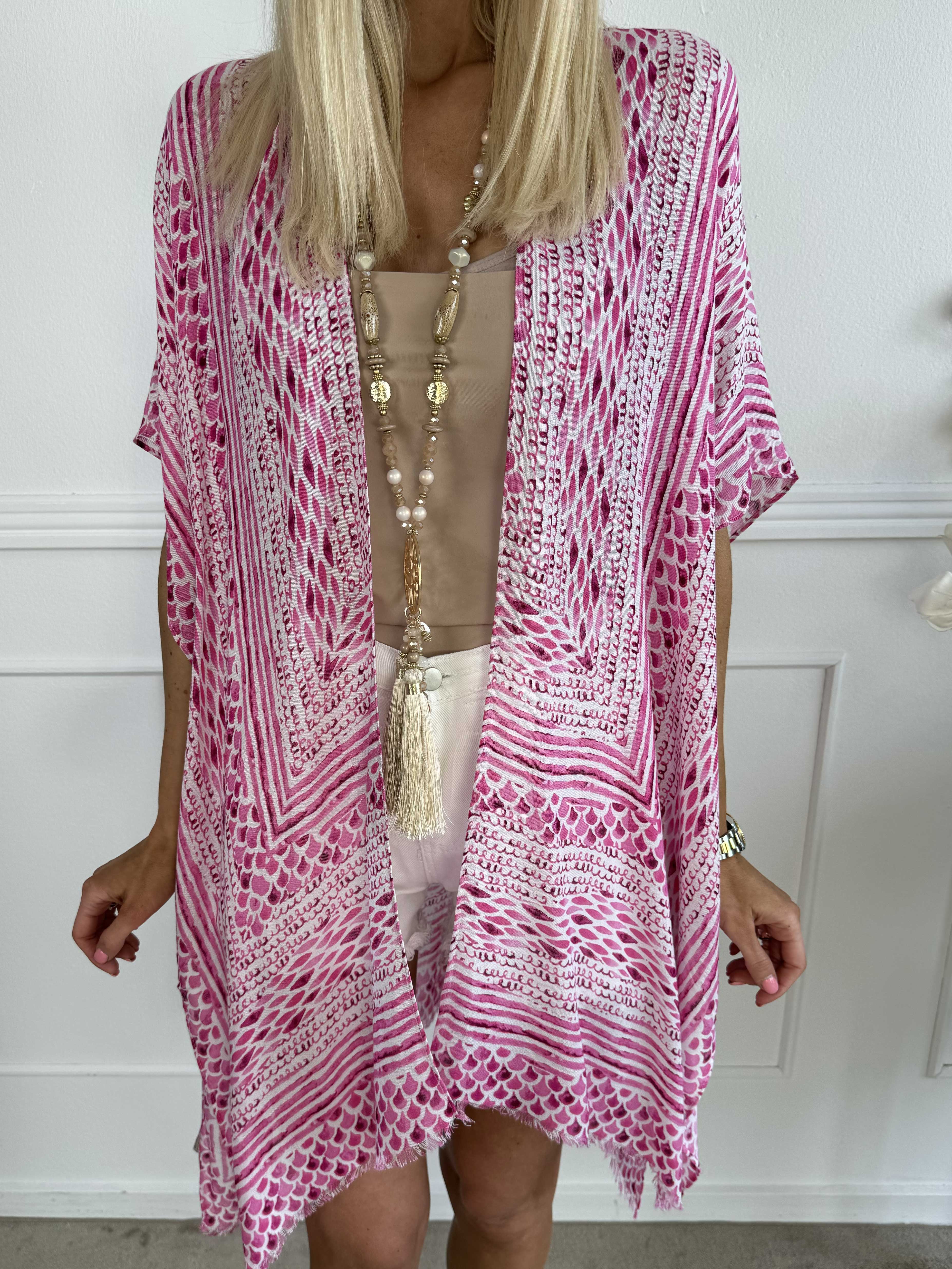 Alexandrine snake - Lätt och luftig kimono i bomull